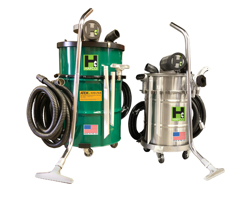 HafcoVac Certified and Stainless Industrial Vacuums
